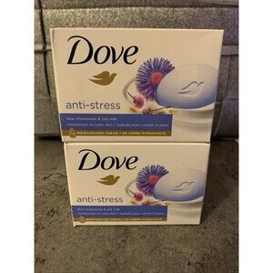 Dove ANTI STRESS Blue Chamomile & Oat Milk 3.75 oz - Lot Of 2 Bars